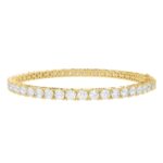 LADIES TENNIS BRACELET 10 1/2CT ROUND DIAMOND 14K YELLOW GOLD