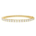 LADIES TENNIS BRACELET 7 1/2CT ROUND DIAMOND 14K YELLOW GOLD