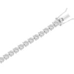 LADIES TENNIS BRACELET 9.00CT HEART DIAMOND 18K WHITE GOLD - Image 2