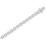 LADIES TENNIS BRACELET 9.00CT HEART DIAMOND 18K WHITE GOLD - Image 3