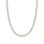 LADIES TENNIS NECKLACE 32 1/4CT ROUND DIAMOND 14K YELLOW GOLD