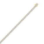 LADIES TENNIS NECKLACE 32 1/4CT ROUND DIAMOND 14K YELLOW GOLD - Image 2