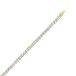 LADIES TENNIS NECKLACE 32 1/4CT ROUND DIAMOND 14K YELLOW GOLD - Image 3