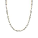 LADIES TENNIS NECKLACE 53.00CT ROUND DIAMOND 14K YELLOW GOLD
