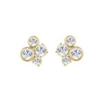 1.00CT Yellow Gold 10K Round Diamond Fashion Earrings for Women (Color F-G Clarity VS1/VS2)