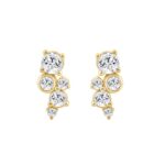 1.00CT Yellow Gold 10K Round Diamond Fashion Earrings for Women (Color F-G Clarity VS1/VS2)