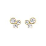 10K Yellow Gold 3/4CT Round Lab Grown Diamond Earring for Women (Color F-G -Clarity VS1/VS2)