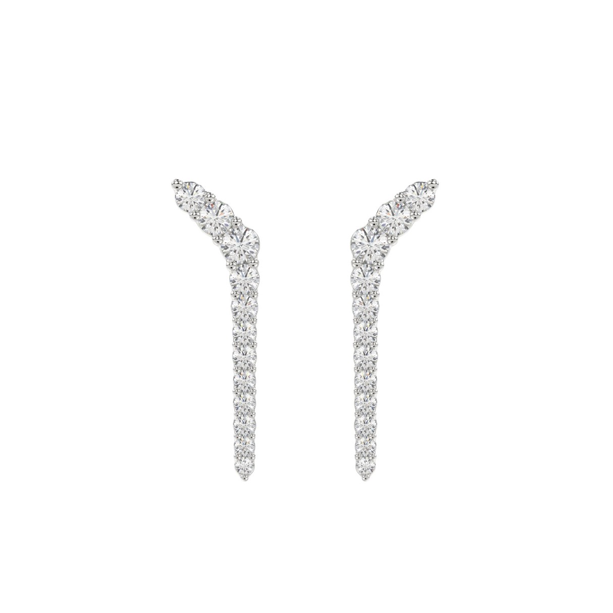 14K WHITE GOLD 1/2CT ROUND DIAMOND LADIES EARRINGS - Image 1
