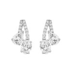 14K WHITE GOLD 2 1/2CT ROUND/OVAL/PEAR DIAMOND LADIES EARRINGS