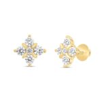 14K YELLOW GOLD 1 1/2CT ROUND DIAMOND LADIES EARRINGS - Image 2