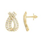 14K YELLOW GOLD 2CT ROUND DIAMOND LADIES EARRINGS - Image 2
