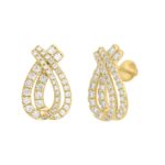 14K YELLOW GOLD 2CT ROUND DIAMOND LADIES EARRINGS - Image 3