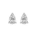 18K WHITE GOLD 2.00CT PEAR DIAMOND STUDS EARRINGS