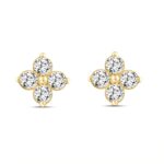 LADIES EARRINGS 1.00CT ROUND DIAMOND 18K YELLOW GOLD