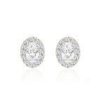 LADIES EARRINGS 1.00CT ROUND/OVAL DIAMOND 18K YELLOW GOLD