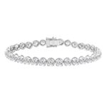 14K WHITE GOLD 10.00CT ROUND DIAMOND LADIES BRACELET