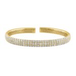 14K YELLOW GOLD 5 1/2CT ROUND DIAMOND LADIES FLEXIBLE BANGLE