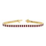 14K YELLOW GOLD 5 3/4CT ROUND/RUBY ROUND DIAMOND LADIES BRACELET (RUBY ROUND DIAMOND 2 3/4CT)