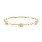 9K YELLOW GOLD 5/8CT ROUND DIAMOND LADIES BANGLE