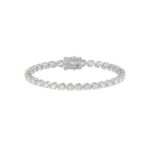 Fancy Oval Shape Diamond Ladies Tennis Bracelet in 14K White Gold 4CT (Color F-G -Clarity VS1/VS2)