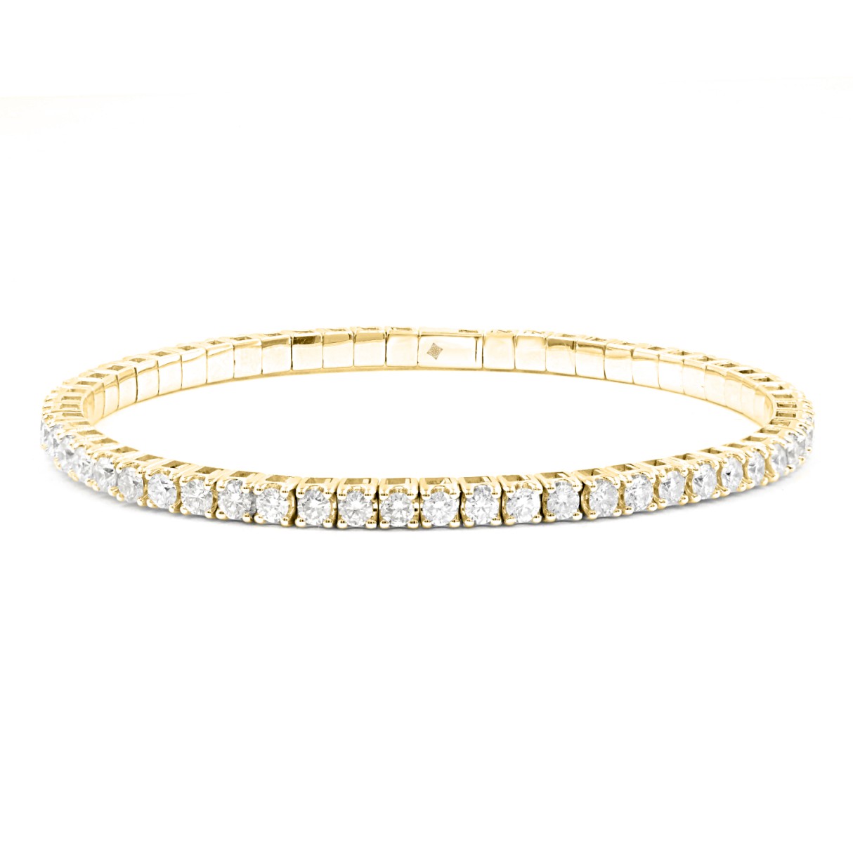 LADIES BANGLE 5CT ROUND DIAMOND 14K YELLOW GOLD - Image 1