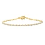 Ladies Bracelet 10K Yellow Gold 2.00Ct Round Lab Grown Diamond (Color F-G -Clarity VS1/VS2)