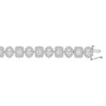 LADIES BRACELET 12 1/2CT ROUND/OVAL/EMERALD DIAMOND 14K WHITE GOLD (CENTER STONE EMERALD/OVAL DIAMOND 1/4CT ) - Image 2