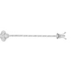 LADIES BRACELET 3 1/2CT ROUND/PEAR DIAMOND 14K WHITE GOLD - Image 2
