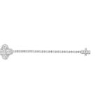 LADIES BRACELET 3 1/2CT ROUND/PEAR DIAMOND 14K WHITE GOLD - Image 3