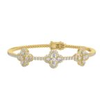 LADIES BRACELET 3 1/2CT ROUND/PEAR DIAMOND 14K YELLOW GOLD