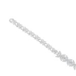 LADIES BRACELET 3CT ROUND/MARQUISE DIAMOND 14K WHITE GOLD - Image 2