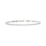 LADIES FLEXIBLE BANGLE 5 1/3CT ROUND DIAMOND 14K WHITE GOLD