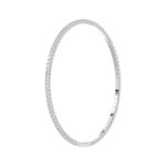 LADIES FLEXIBLE BANGLE 5 1/3CT ROUND DIAMOND 14K WHITE GOLD - Image 3
