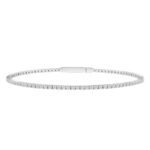 LADIES FLEXIBLE BANGLE 5CT ROUND DIAMOND 14K WHITE GOLD
