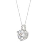 14K WHITE GOLD 1 1/2CT ROUND DIAMOND LADIES SOLITAIRE PENDANT WITH CHAIN - Image 3