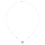 14K WHITE GOLD 1 1/2CT ROUND/SHIELD STEP CUT DIAMOND LADIES NECKLACE