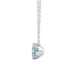 14K WHITE GOLD 1.00CT BLUE CUSHION DIAMOND LADIES SOLITAIRE PENDANT - Image 2