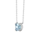 14K WHITE GOLD 1.00CT BLUE CUSHION DIAMOND LADIES SOLITAIRE PENDANT - Image 3
