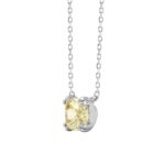 14K WHITE GOLD 1.00CT CUSHION YELLOW DIAMOND LADIES PENDANT - Image 3