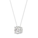 14K WHITE GOLD 1.00CT ROUND DIAMOND LADIES SOLITAIRE PENDANT WITH UNDER-PASS CHAIN (CENTER STONE ROUND DIAMOND 1CT) - Image 3