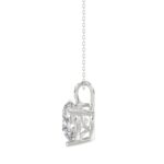 14K WHITE GOLD 2 1/2CT ROUND DIAMOND LADIES SOLITAIRE PENDANT WITH CHAIN - Image 2