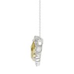 14K WHITE GOLD 2 1/4CT ROUND/PEAR DIAMOND LADIES PENDANT WITH CHAIN - Image 2