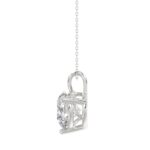 14K WHITE GOLD 3CT ROUND DIAMOND LADIES SOLITAIRE PENDANTS WITH CHAIN - Image 2