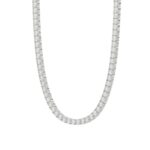14K WHITE GOLD 7 3/4CT 18" ROUND DIAMOND LADIES TENNIS NECKLACE - Image 3