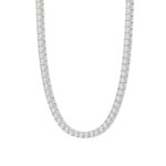 14K WHITE GOLD 7 3/4CT 18" ROUND DIAMOND LADIES TENNIS NECKLACE - Image 3
