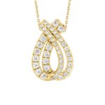 14K YELLOW  GOLD 1 1/2CT ROUND DIAMOND LADIES PENDANTS WITH CHAIN