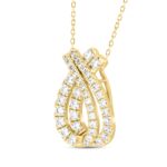 14K YELLOW  GOLD 1 1/2CT ROUND DIAMOND LADIES PENDANTS WITH CHAIN - Image 3