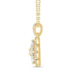 14K YELLOW GOLD 1CT ROUND DIAMOND LADIES PENDANT WITH CHAIN - Image 2