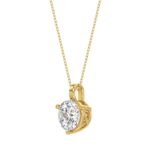 14K YELLOW GOLD 1CT ROUND DIAMOND LADIES SOLITAIRE PENDANT WITH CHAIN (CENTER STONE ROUND DIAMOND 1CT ) - Image 3