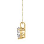 14K YELLOW GOLD 2 1/2CT ROUND DIAMOND LADIES SOLITAIRE PENDANT WITH CHAIN - Image 2